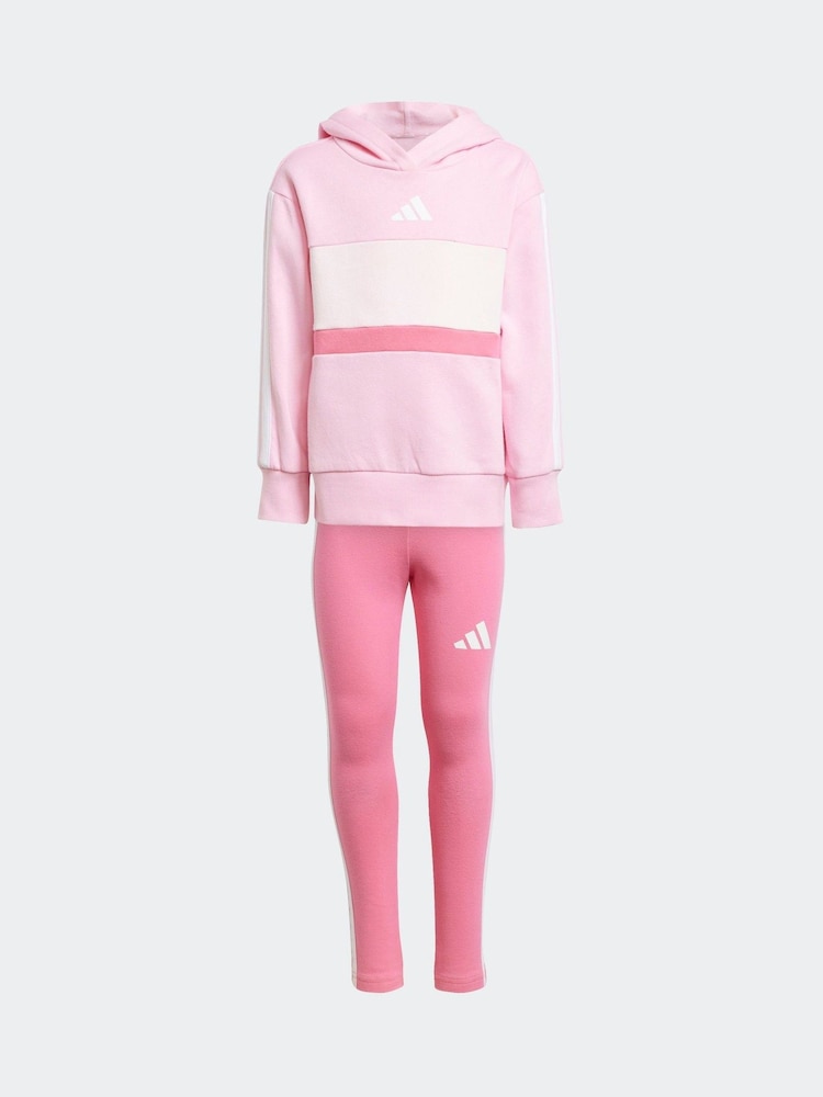 adidas Pink Essentials Tiberio 3 Stripe Tracksuit - Image 7 of 7