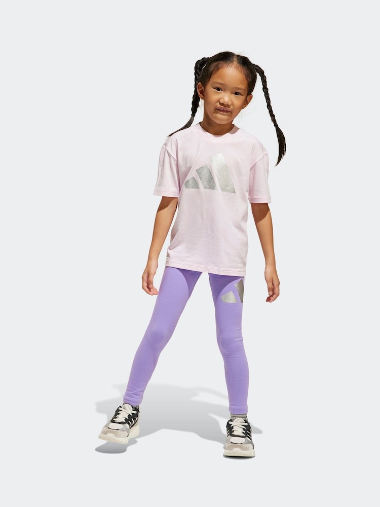 adidas Pink Essentials Glam Leggings - Image 1 of 8