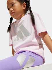 adidas Pink Essentials Glam Leggings - Image 4 of 8
