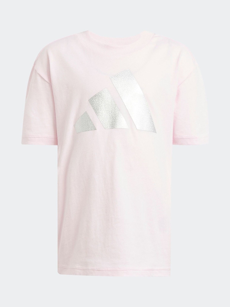 adidas Pink Essentials Glam Leggings - Image 6 of 8