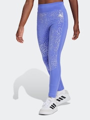 adidas Blue Optime Glam 7/8 Leggings - Image 1 of 6