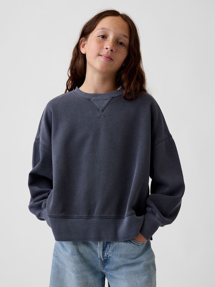 Vasket Svart - Gap Vintage Soft Oversized Split-Hem Sweatshirt (4-13yrs) - Bilde 1 av 4