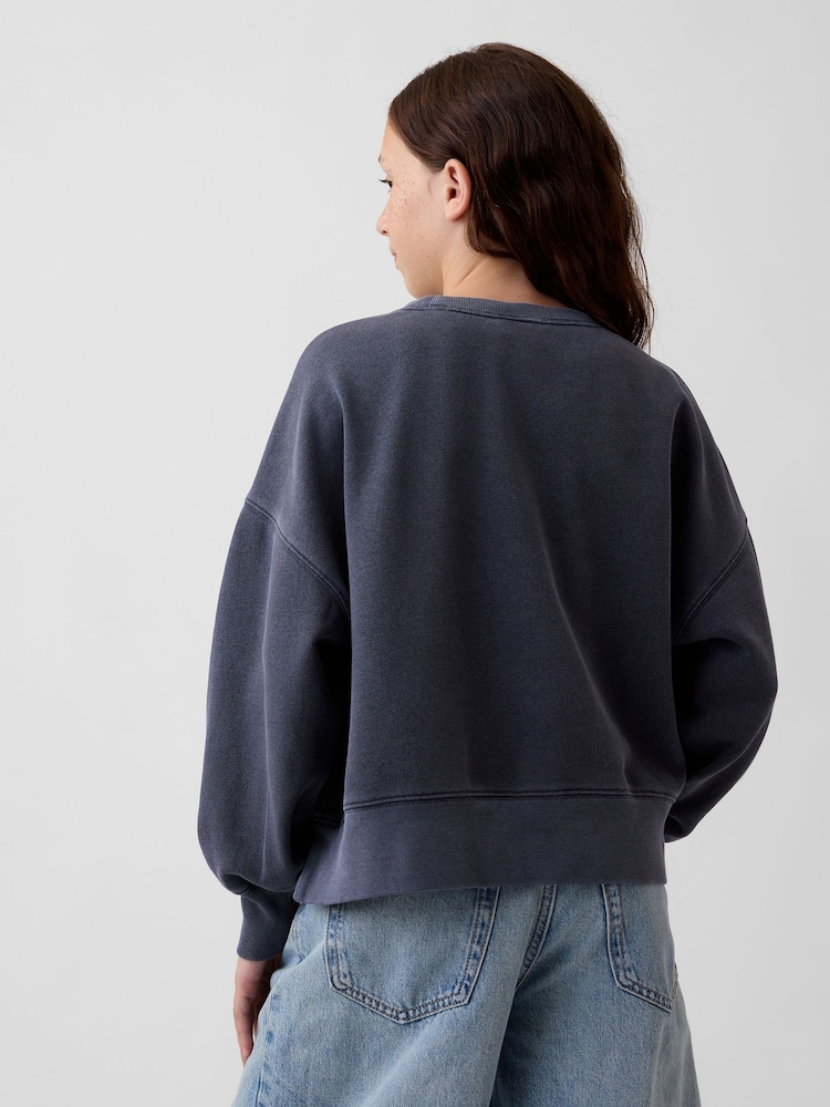 Vasket Svart - Gap Vintage Soft Oversized Split-Hem Sweatshirt (4-13yrs) - Bilde 2 av 4