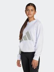 Bela - adidas Essentials Glam Cotton kapucar; jopa/pulover s kapuco - Slika 1 iz 1