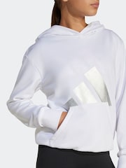 Белый - Хлопковая толстовка adidas Essentials Glam - Изображение 4 из 6