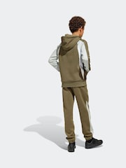 adidas Green Colour Block Fleece Joggers - Image 2 of 6