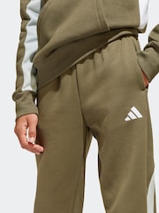 adidas Green Colour Block Fleece Joggers - Image 4 of 6