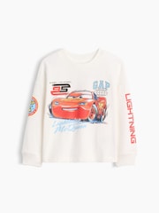 Gap White Lighning McQueen Disney Long Sleeve T-Shirt (6mths-5yrs) - Image 1 of 2