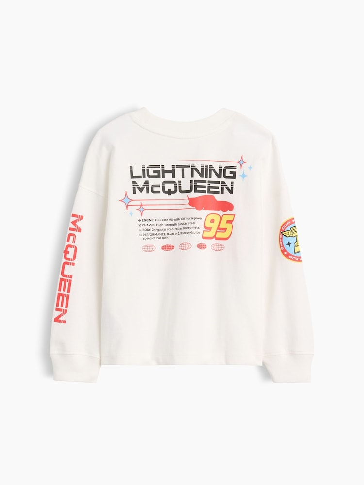 Gap White Lighning McQueen Disney Long Sleeve T-Shirt (6mths-5yrs) - Image 2 of 2 Gap White Lighning McQueen Disney Long Sleeve T-Shirt (6mths-5yrs) - Image 2 of 2