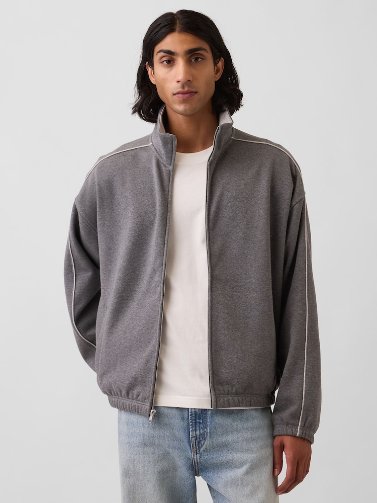 Gap Grey Heavyweight Oversized Zip-Up Jacket - Image 1 of 4