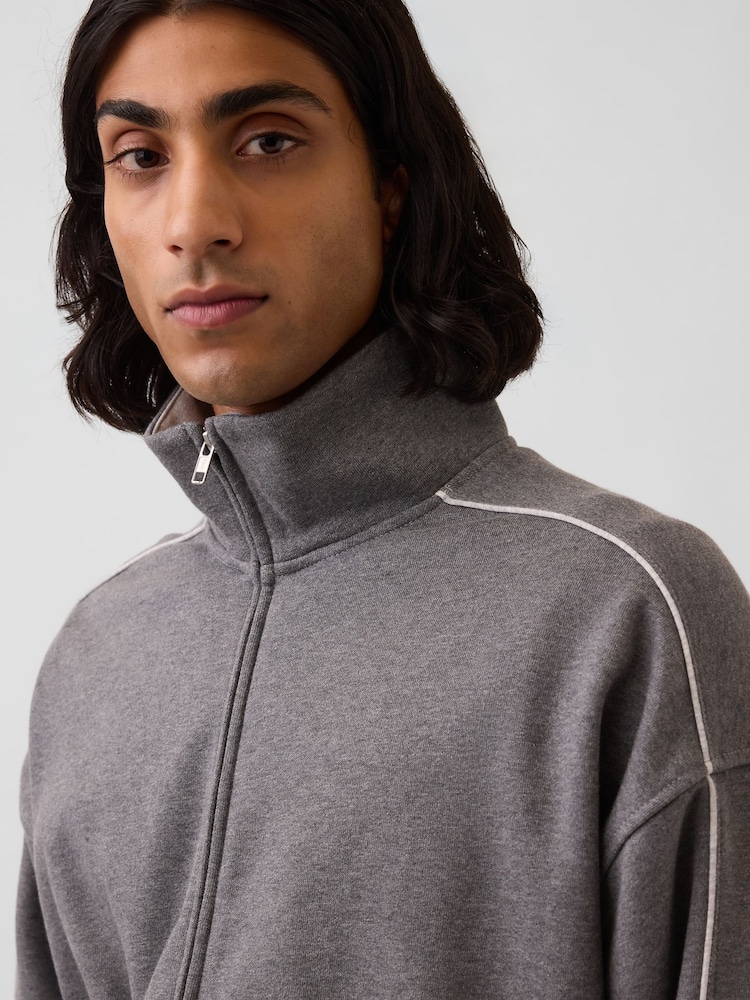 Gap Grey Heavyweight Oversized Zip-Up Jacket - Image 4 of 4