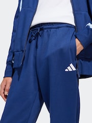 adidas Blue Colour Block Fleece Joggers - Image 5 of 6