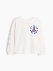 Gap White Spider-Man Marvel Graphic Long Sleeve T-Shirt (6mths-5yrs) - Image 1 of 2