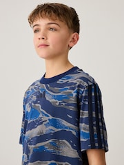 adidas Blue Camo 100% Cotton T-Shirt - Image 3 of 6