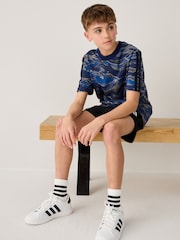 adidas Blue Camo 100% Cotton T-Shirt - Image 5 of 6