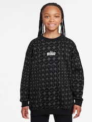 Черный - Nike Rush Lilac Oversized Sportswear Club Fleece Crewneck Sweatshirt - Image 1 of 3