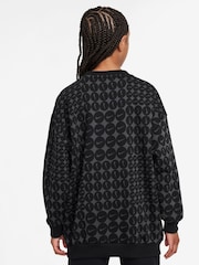 Черный - Nike Rush Lilac Oversized Sportswear Club Fleece Crewneck Sweatshirt - Image 2 of 3