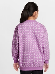 Rush Lilac - Nike Rush Lilac Oversized Sportswear Club Fleece Crewneck Sweatshirt - Obrázok 2 z 3