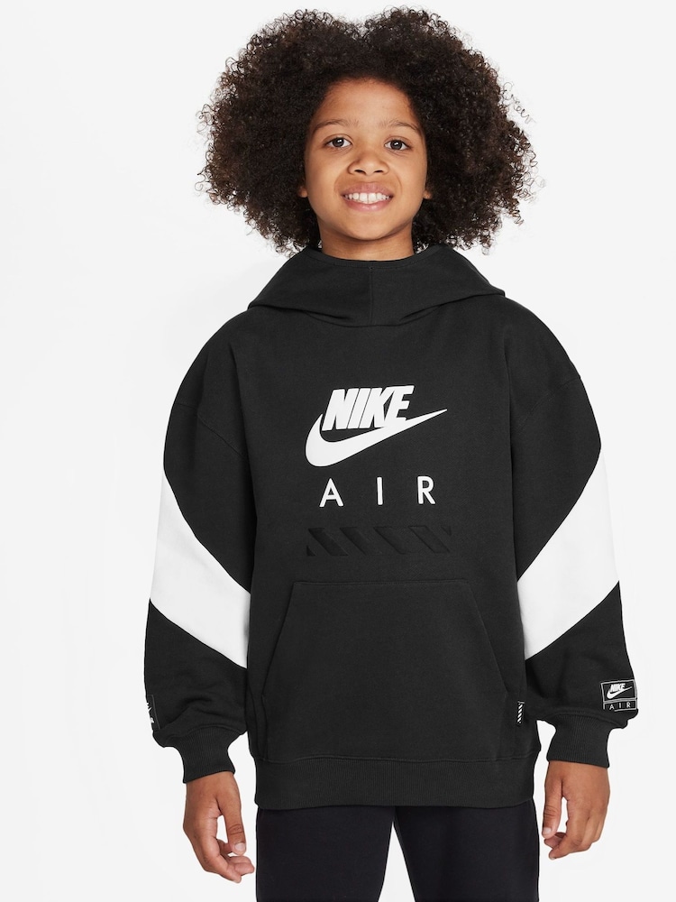 Nike Black Air Fleece Pullover 100% Cotton Hoodie - Image 1 of 3