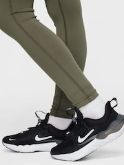 Nike Medium Olive Green Pro Girls Dri-FIT Leggings - Image 4 of 6
