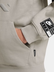 Nike College Grey Air Fleece Pullover 100% Cotton Hoodie - Image 3 of 3