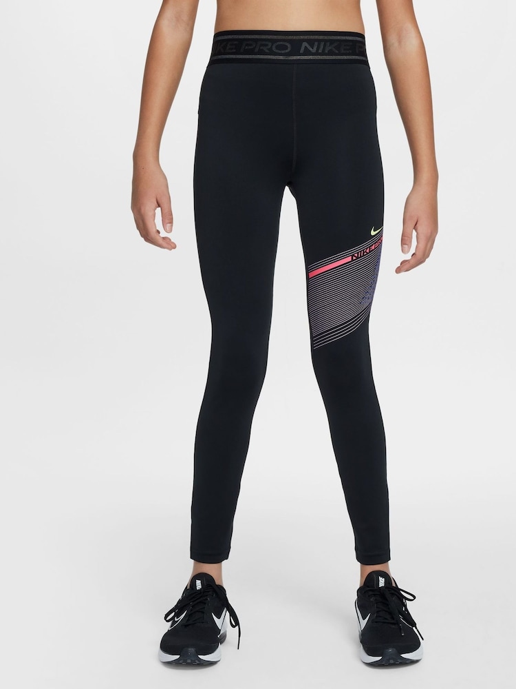 Nike Black Pro Girls Dri-FIT Leggings - Image 1 of 6