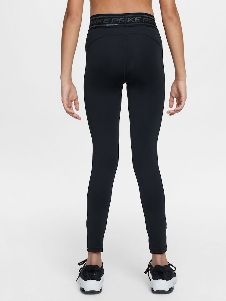 Nike Black Pro Girls Dri-FIT Leggings - Image 2 of 6