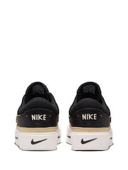 Nike Black/Leopard Court Legacy Lift Platform Trainers - Image 6 of 9
