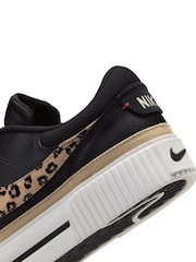 Nike Black/Leopard Court Legacy Lift Platform Trainers - Image 8 of 9