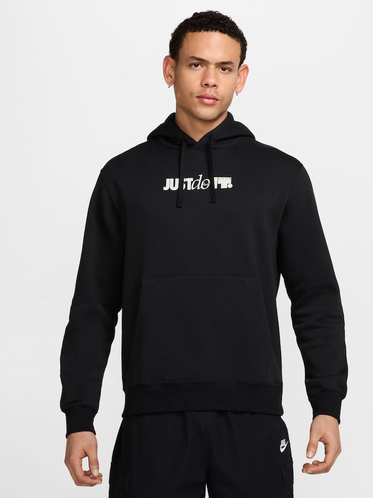 Nike Black Club Back Graphic Pullover Hoodie - Image 1 of 8 Nike Black Club Back Graphic Pullover Hoodie - Image 1 of 8