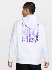 Nike White Club Back Graphic Pullover Hoodie - Image 1 of 8