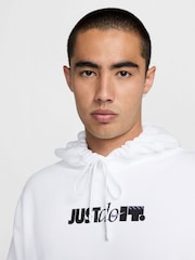 Nike White Club Back Graphic Pullover Hoodie - Image 3 of 8