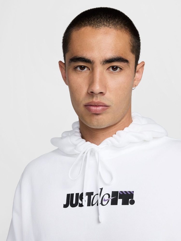 Nike White Club Back Graphic Pullover Hoodie - Image 3 of 8