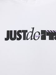 Nike White Club Back Graphic Pullover Hoodie - Image 4 of 8