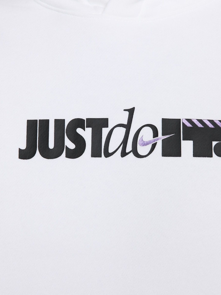 Nike White Club Back Graphic Pullover Hoodie - Image 4 of 8