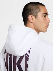Nike White Club Back Graphic Pullover Hoodie - Image 7 of 8