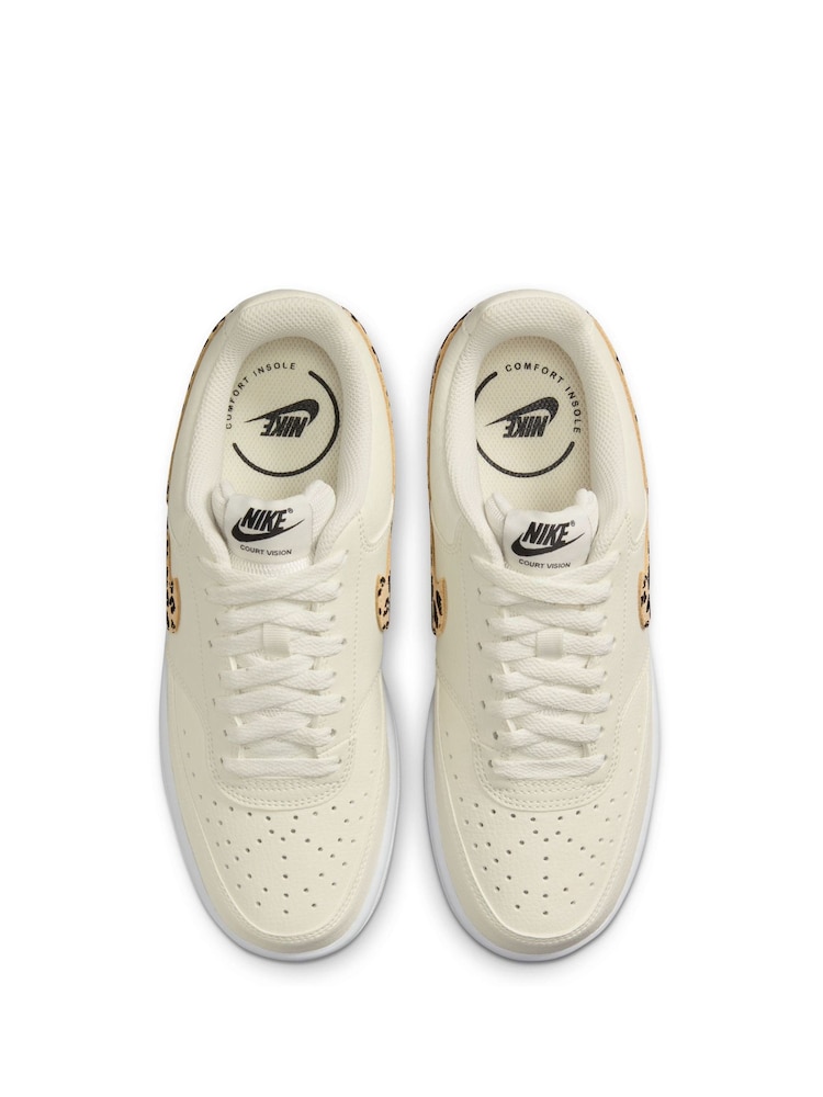 Cream/Léopard - Baskets basses Nike Court Vision - Image 10 of 11