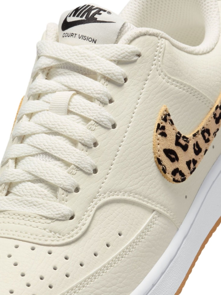 Nike Cream/Leopard Court Vision Low Trainers - Image 11 of 11