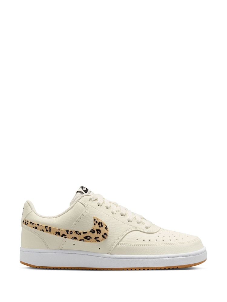 Nike Cream/Leopard Court Vision Low Trainers - Image 2 of 11