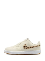 Nike Cream/Leopard Court Vision Low Trainers - Image 3 of 11