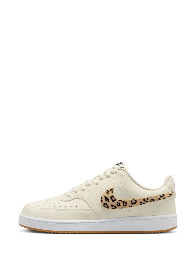 Cream/Léopard - Baskets basses Nike Court Vision - Image 3 of 11