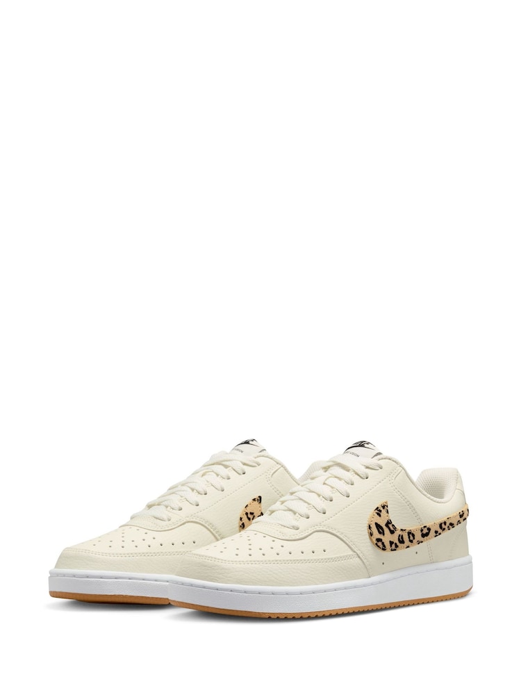 Cream/Léopard - Baskets basses Nike Court Vision - Image 6 of 11