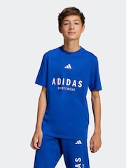 adidas Blue All SZN 100% Cotton T-Shirt - Image 1 of 6