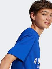 adidas Blue All SZN 100% Cotton T-Shirt - Image 4 of 6