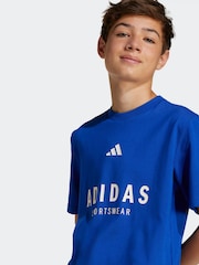adidas Blue All SZN 100% Cotton T-Shirt - Image 5 of 6
