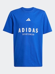 adidas Blue All SZN 100% Cotton T-Shirt - Image 6 of 6