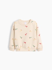 Gap Cream Relaxed Graphic Crew Neck Sweatshirt (6mths-5yrs) - Image 1 of 2