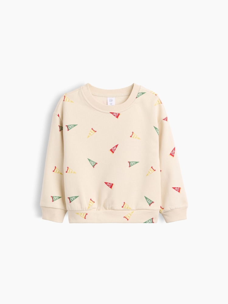 Gap Cream Relaxed Graphic Crew Neck Sweatshirt (6mths-5yrs) - Image 1 of 2 Gap Cream Relaxed Graphic Crew Neck Sweatshirt (6mths-5yrs) - Image 1 of 2