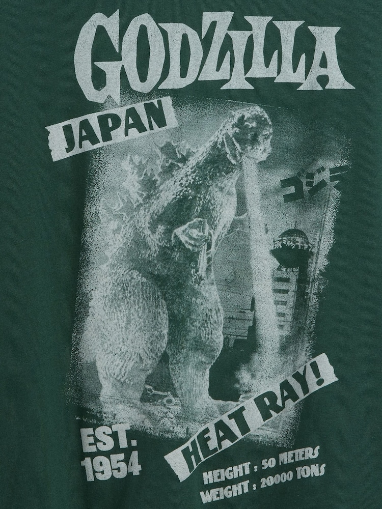 Gap Green Godzilla Relaxed Graphic Long Sleeve T-Shirt (4-13yrs) - Image 3 of 3 Gap Green Godzilla Relaxed Graphic Long Sleeve T-Shirt (4-13yrs) - Image 3 of 3