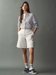 adidas originals White Pinstripe Shorts - Image 10 of 11